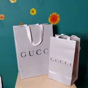 Gucci Silver Shopping Bags